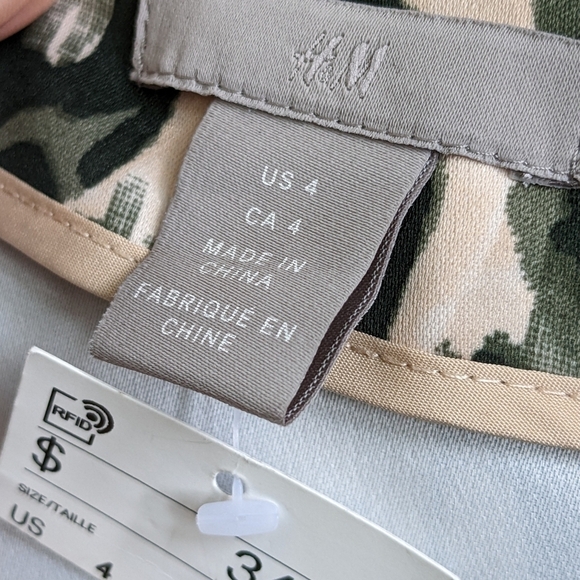 H&M A-Line Flare Fatigue Camouflage￼ Skater Skirt New With Tags Size 4 - Picture 2 of 3